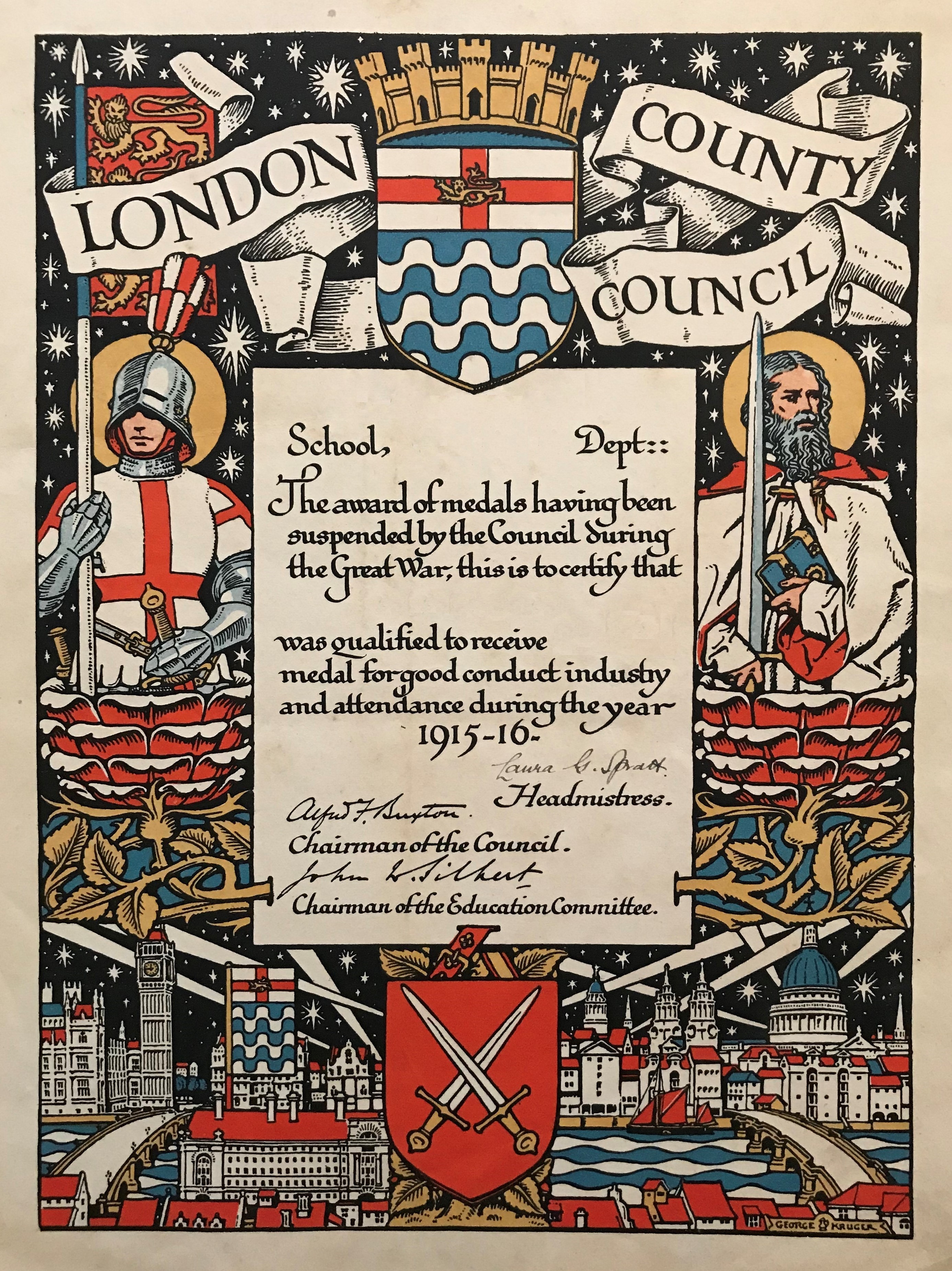 03 LCC Attendance Certificate 1915-16