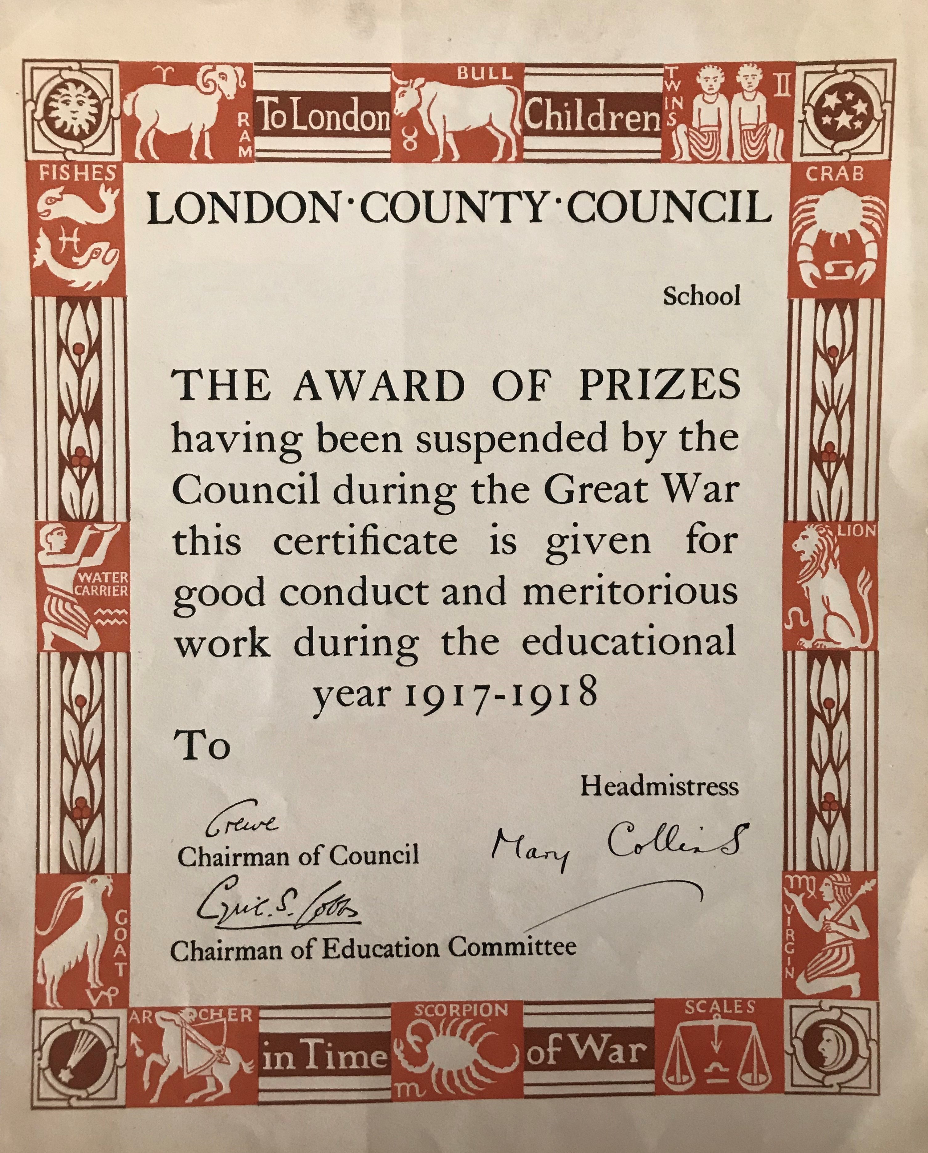 06 LCC Good conduct certificate 1917-18 01