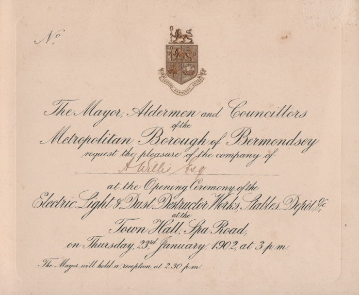 1902 Bermondsey invite