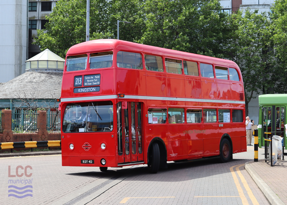 FRM1 is a red double decker bus. It has a single front entrance and the engine is at the rear, a reversal of the traditional Routemaster. 
